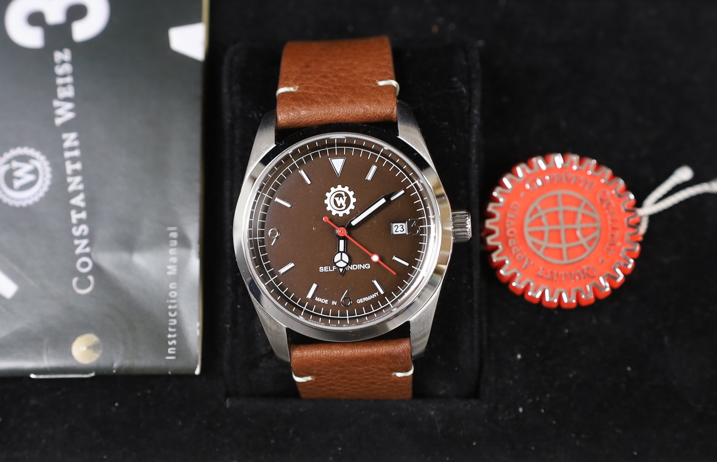 Four gentleman's assorted modern gilt metal or two tone Constantin Weisz wrist watches, including chronograph and self-winding.